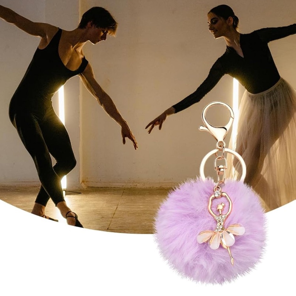 Cute Lavender Ballerina Keyring β Brand New - Picture 5 of 8